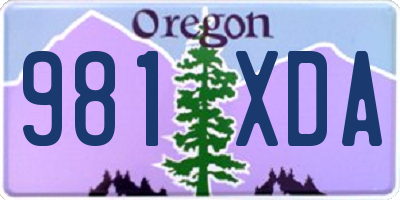 OR license plate 981XDA