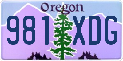 OR license plate 981XDG