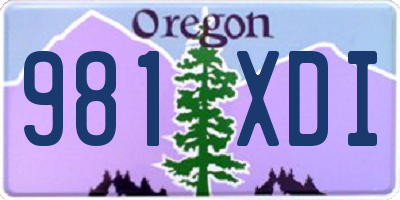 OR license plate 981XDI