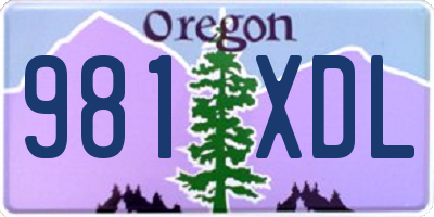 OR license plate 981XDL
