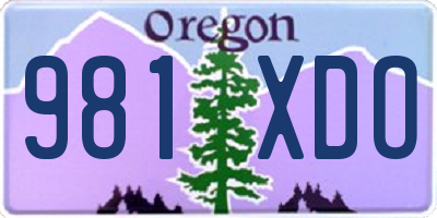 OR license plate 981XDO