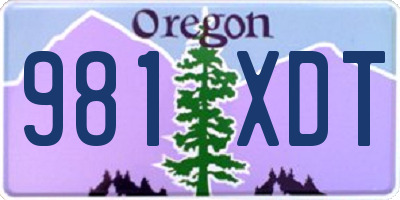 OR license plate 981XDT
