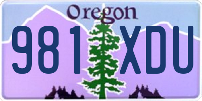 OR license plate 981XDU