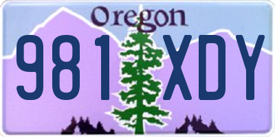 OR license plate 981XDY