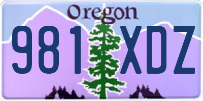 OR license plate 981XDZ