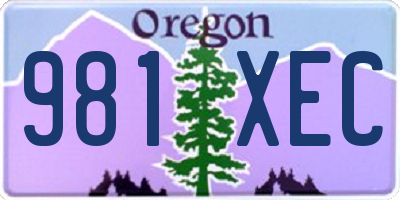 OR license plate 981XEC