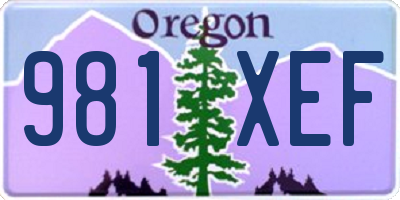OR license plate 981XEF