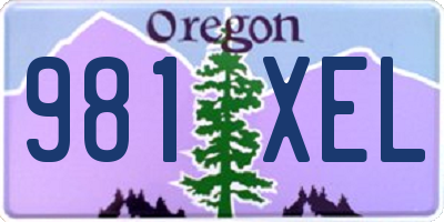 OR license plate 981XEL