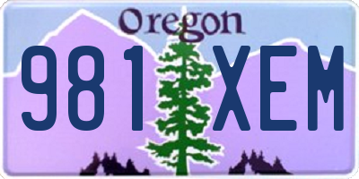OR license plate 981XEM