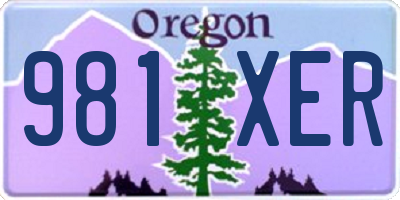 OR license plate 981XER