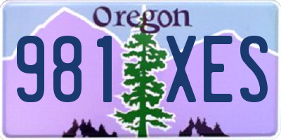 OR license plate 981XES