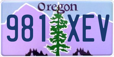 OR license plate 981XEV