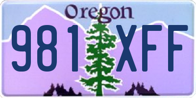 OR license plate 981XFF