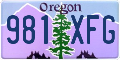 OR license plate 981XFG