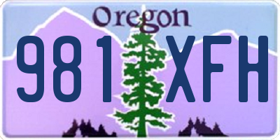 OR license plate 981XFH