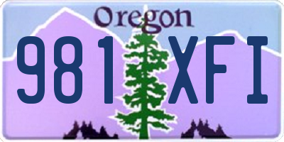 OR license plate 981XFI