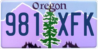 OR license plate 981XFK