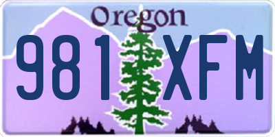 OR license plate 981XFM
