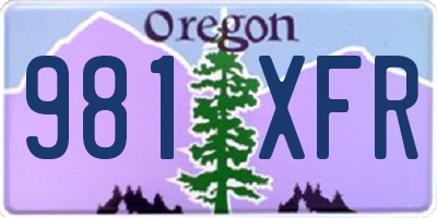 OR license plate 981XFR