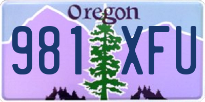 OR license plate 981XFU