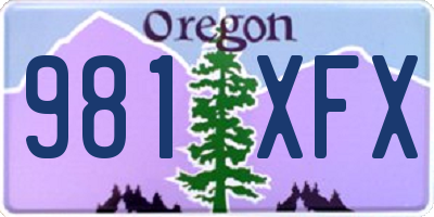 OR license plate 981XFX