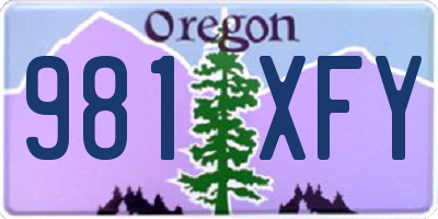 OR license plate 981XFY