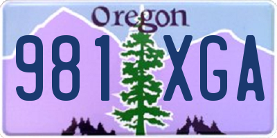 OR license plate 981XGA