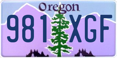 OR license plate 981XGF