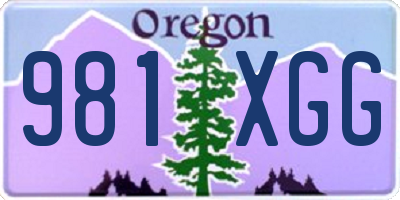 OR license plate 981XGG