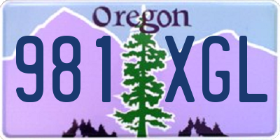 OR license plate 981XGL