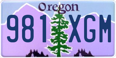 OR license plate 981XGM