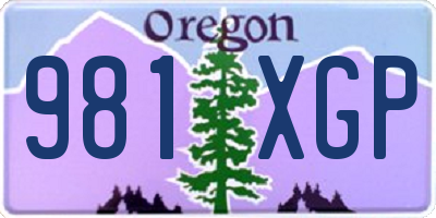 OR license plate 981XGP