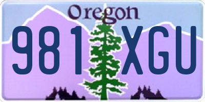 OR license plate 981XGU