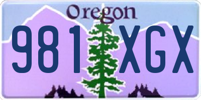 OR license plate 981XGX