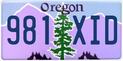 OR license plate 981XID