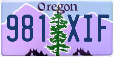 OR license plate 981XIF