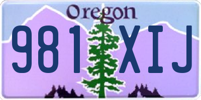 OR license plate 981XIJ
