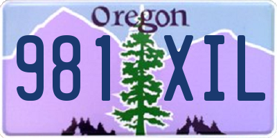 OR license plate 981XIL