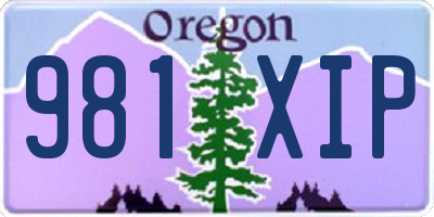 OR license plate 981XIP
