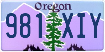 OR license plate 981XIY