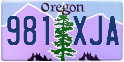 OR license plate 981XJA
