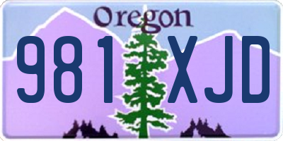 OR license plate 981XJD