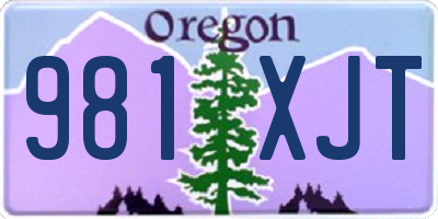 OR license plate 981XJT