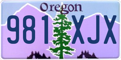 OR license plate 981XJX