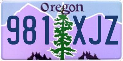 OR license plate 981XJZ