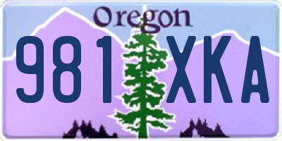 OR license plate 981XKA