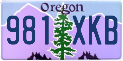 OR license plate 981XKB