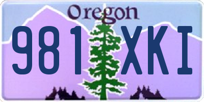OR license plate 981XKI