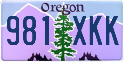 OR license plate 981XKK