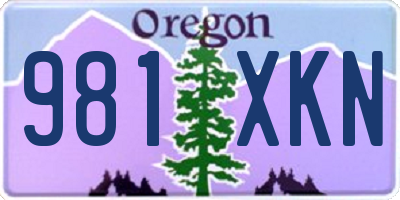 OR license plate 981XKN